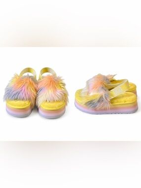 UGG Womens Furry Disco Slides Size 8